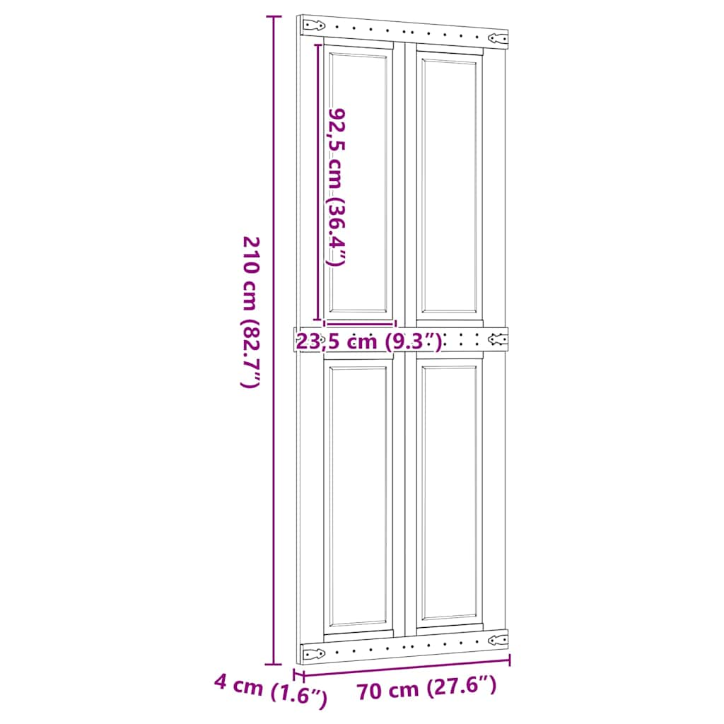 Ușă de hambar CORONA 70x210 cm din lemn masiv de pin