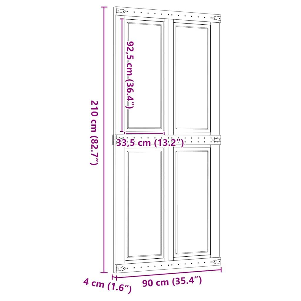 Ușă de hambar CORONA 90x210 cm din lemn masiv de pin