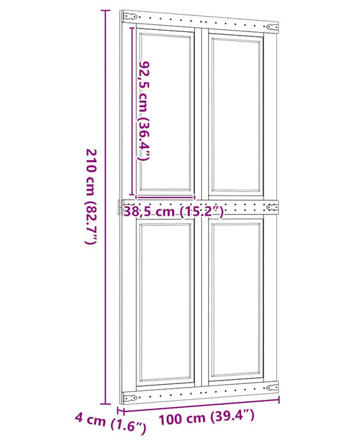 Încărcați imaginea în vizualizatorul Galerie, Ușă de hambar CORONA 100x210 cm din lemn masiv de pin
