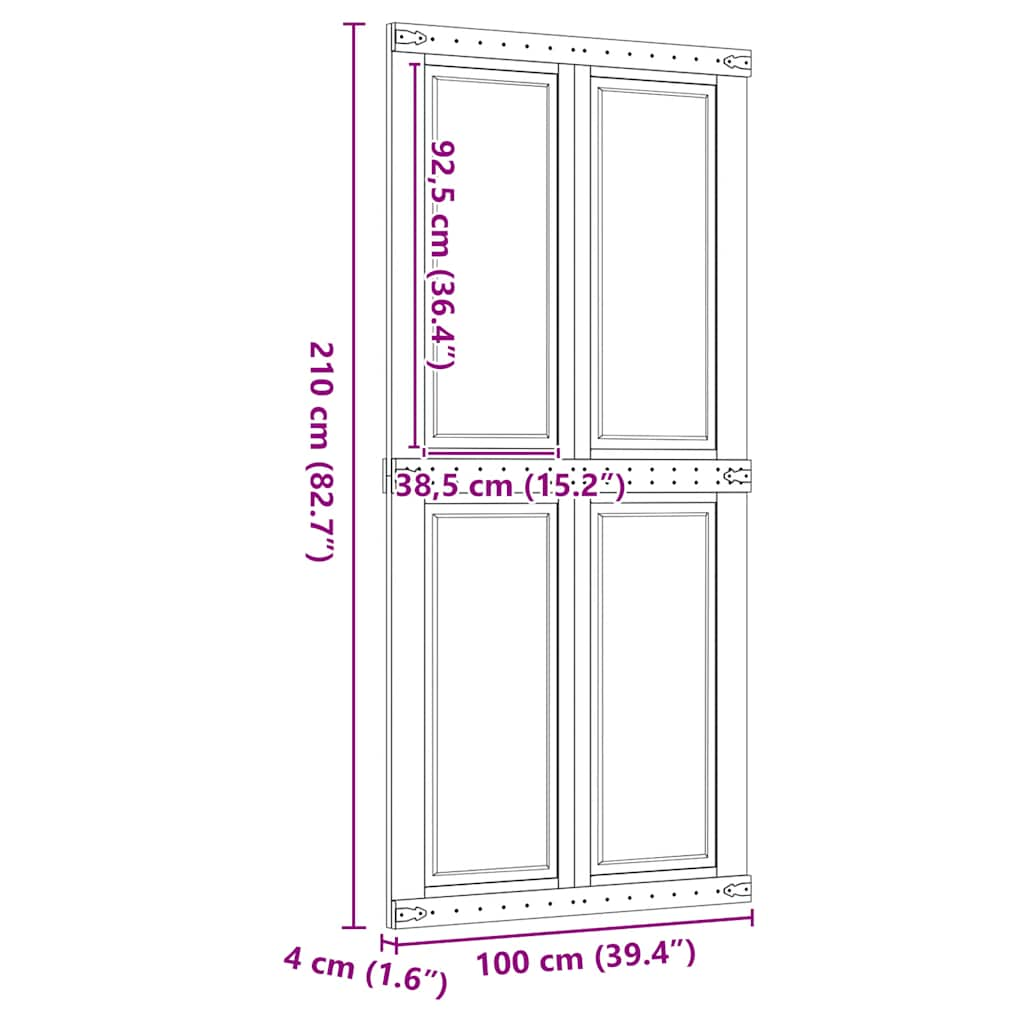 Ușă de hambar CORONA 100x210 cm din lemn masiv de pin