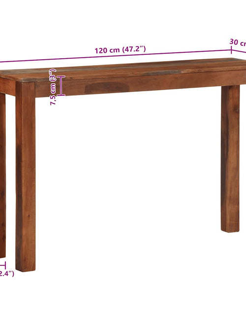 Încărcați imaginea în vizualizatorul Galerie, Consolă 120x30x76 cm din lemn masiv de salcâm
