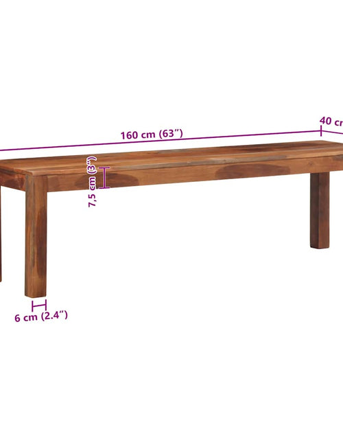 Încărcați imaginea în vizualizatorul Galerie, Bancă 160 cm din lemn masiv de salcâm
