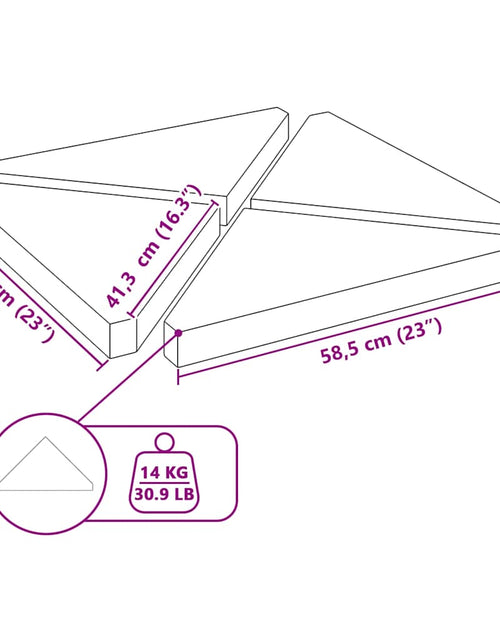 Încărcați imaginea în vizualizatorul Galerie, Plăci cu greutate umbrelă 4 buc Granit Negru Triunghiular 14 kg
