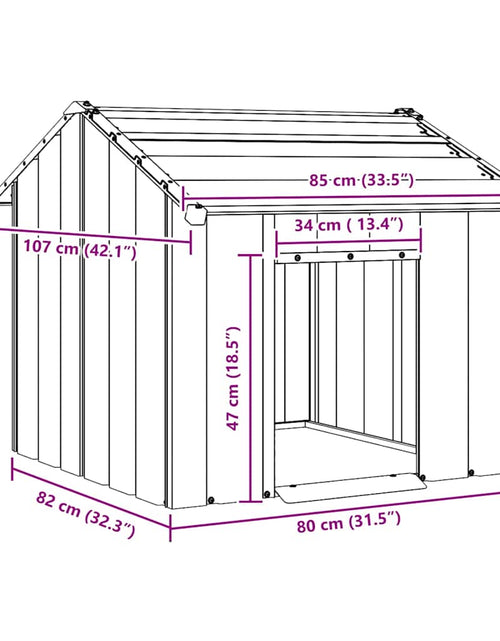 Загрузите изображение в средство просмотра галереи, Casă pentru câini cu acoperiș 85x107x81 cm oțel galvanizat
