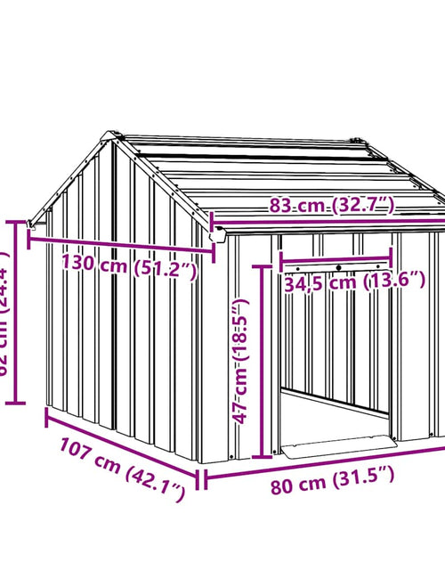 Загрузите изображение в средство просмотра галереи, Casă pentru câini cu acoperiș 83x130x85 cm oțel galvanizat
