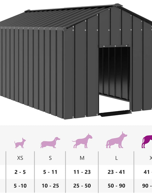 Загрузите изображение в средство просмотра галереи, Casă pentru câini cu acoperiș 114x202x101 cm oțel galvanizat
