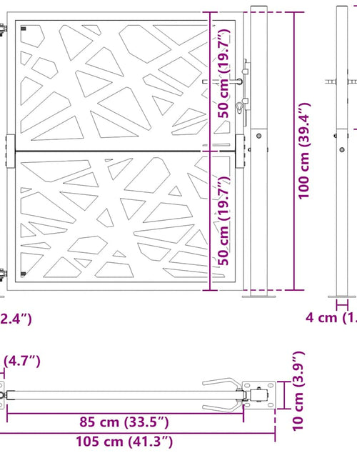 Загрузите изображение в средство просмотра галереи, Poarta de gradina neagra 105x105 cm Design cu lumina din otel
