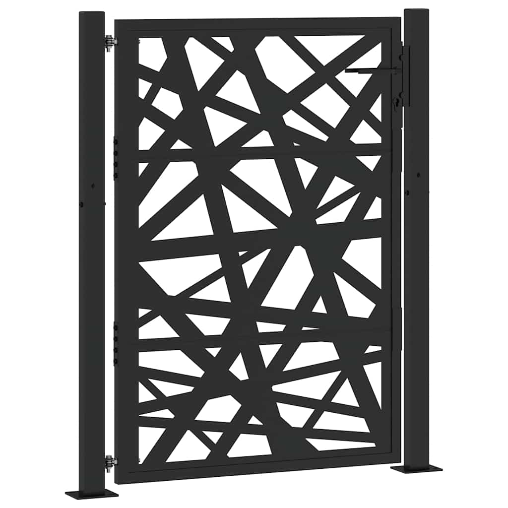 Poarta de gradina neagra 105x130 cm Design cu lumina din otel