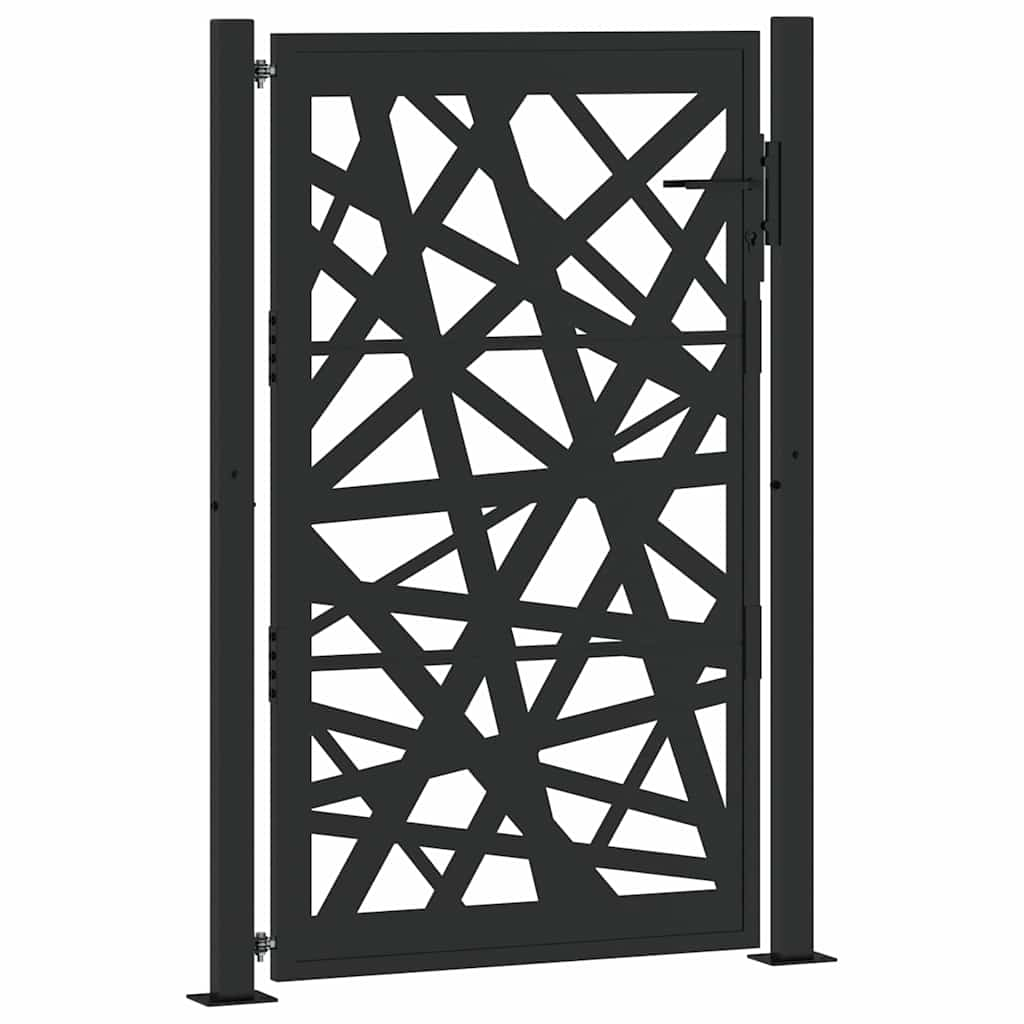 Poarta de gradina neagra 105x155 cm Design cu lumina din otel