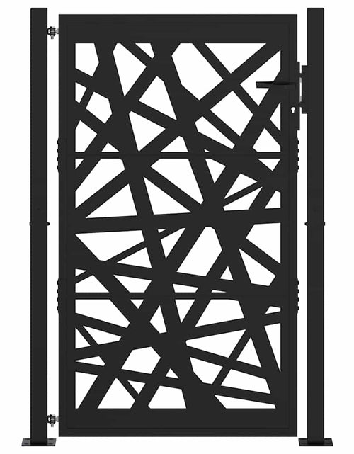 Загрузите изображение в средство просмотра галереи, Poarta de gradina neagra 105x155 cm Design cu lumina din otel
