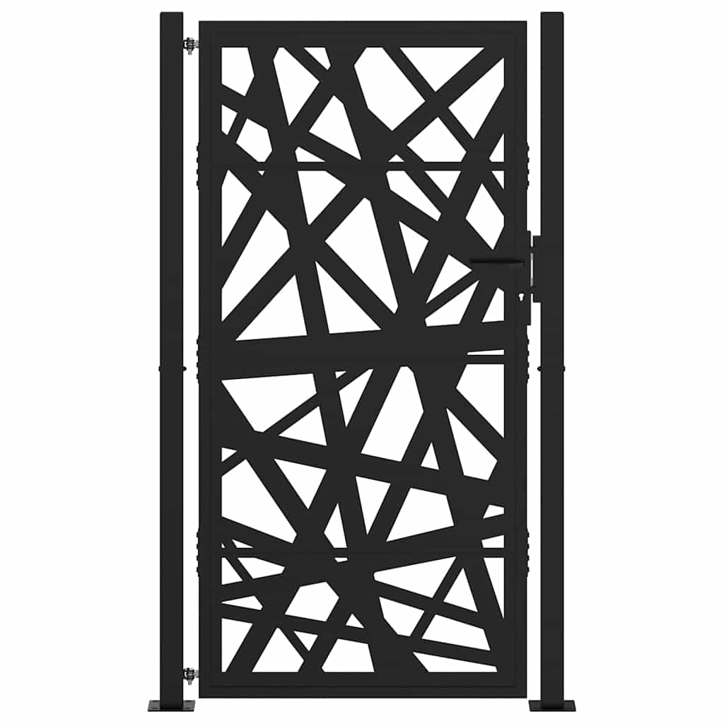 Poarta de gradina neagra 105x180 cm Design cu lumina din otel