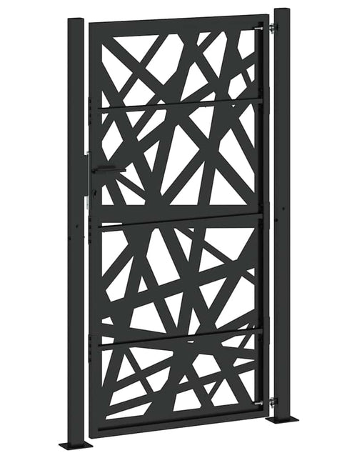 Загрузите изображение в средство просмотра галереи, Poarta de gradina neagra 105x180 cm Design cu lumina din otel
