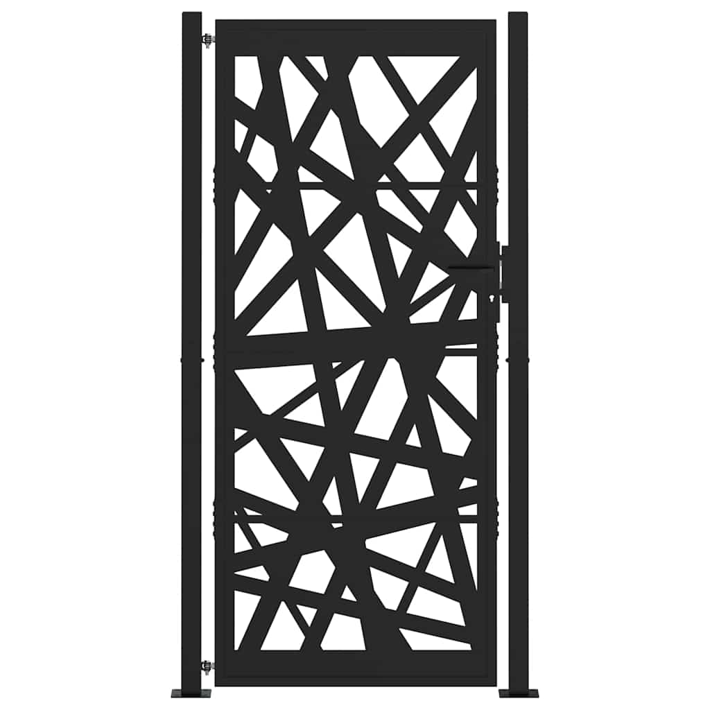 Poarta de gradina neagra 105x205 cm Design cu lumina din otel