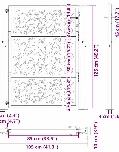 Загрузите изображение в средство просмотра галереи, Poarta de gradina Design cu frunze otel rezistent la intemperii
