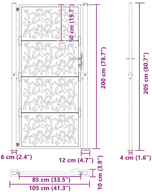 Загрузите изображение в средство просмотра галереи, Poartă grădină Design cu frunze oțel rezistente la intemperii
