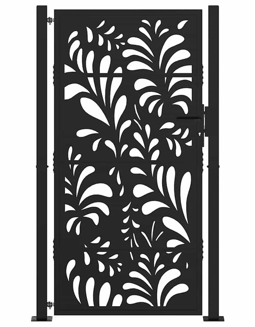 Загрузите изображение в средство просмотра галереи, Poarta de gradina neagra 105x180 cm Design ondulat de otel
