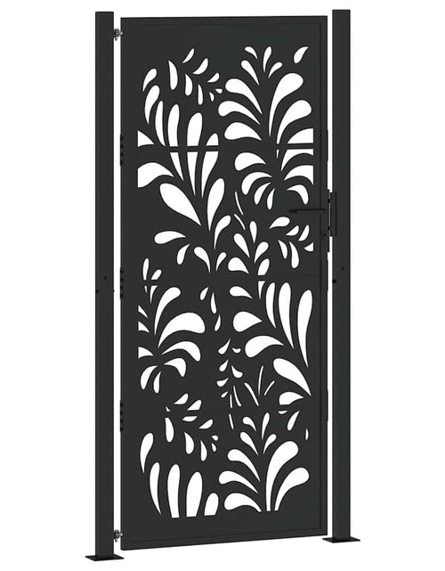 Загрузите изображение в средство просмотра галереи, Poarta de gradina neagra 105x205 cm Design ondulat de otel
