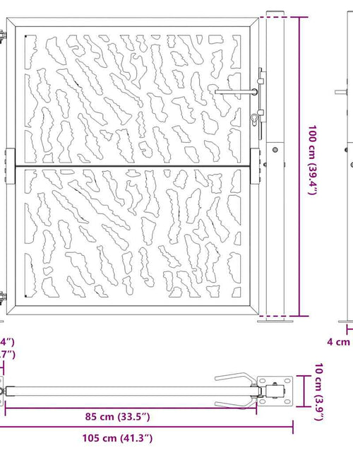 Загрузите изображение в средство просмотра галереи, Poartă de grădină Design cu urme oțel rezistent la intemperii
