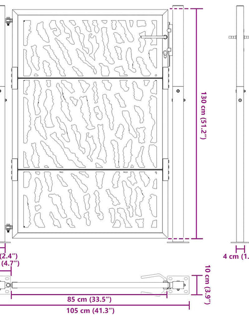 Загрузите изображение в средство просмотра галереи, Poartă de grădină Design cu urme oțel rezistent la intemperii
