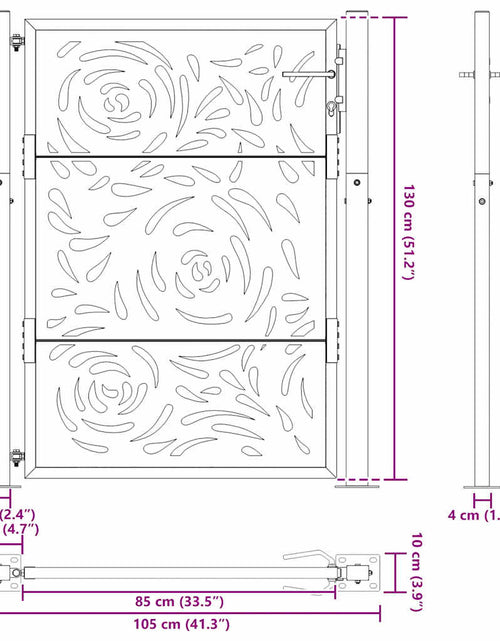 Загрузите изображение в средство просмотра галереи, Poartă grădină Design cu flacără oțel rezistent la intemperii
