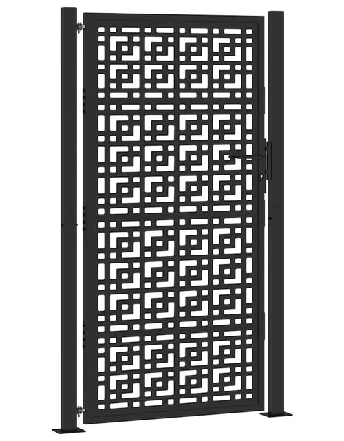 Загрузите изображение в средство просмотра галереи, Poarta de gradina neagra 105x180 cm Design cruce de otel
