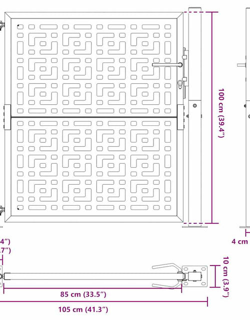 Загрузите изображение в средство просмотра галереи, Poartă de grădină Design cruce din oțel rezistent la intemperii
