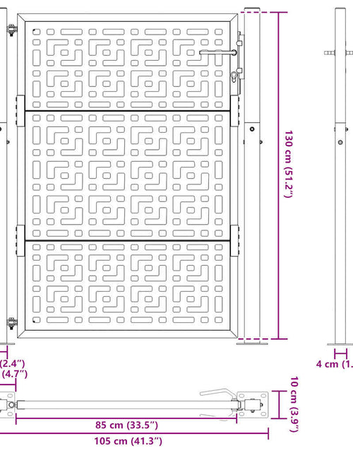 Загрузите изображение в средство просмотра галереи, Poartă de grădină Design cruce din oțel rezistent la intemperii
