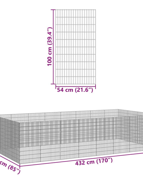 Încărcați imaginea în vizualizatorul Galerie, Adăpost pentru animale cu 24 panouri, 54x100 cm fier galvanizat
