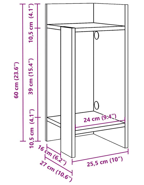 Загрузите изображение в средство просмотра галереи, Mese laterale 2 buc cu raft alb 25,5x27x60 cm
