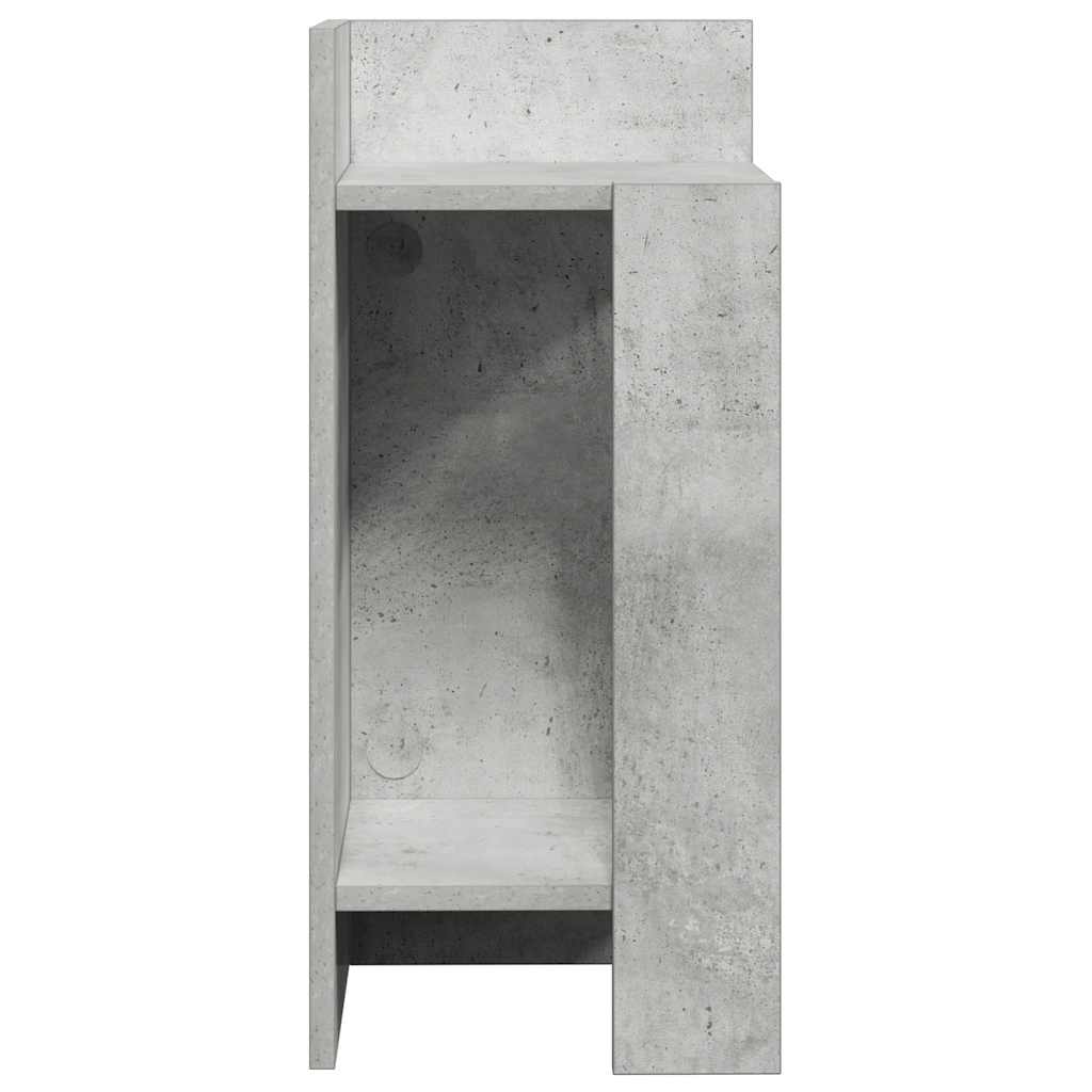 Masă laterală cu poliță gri beton 25,5x27x60 cm