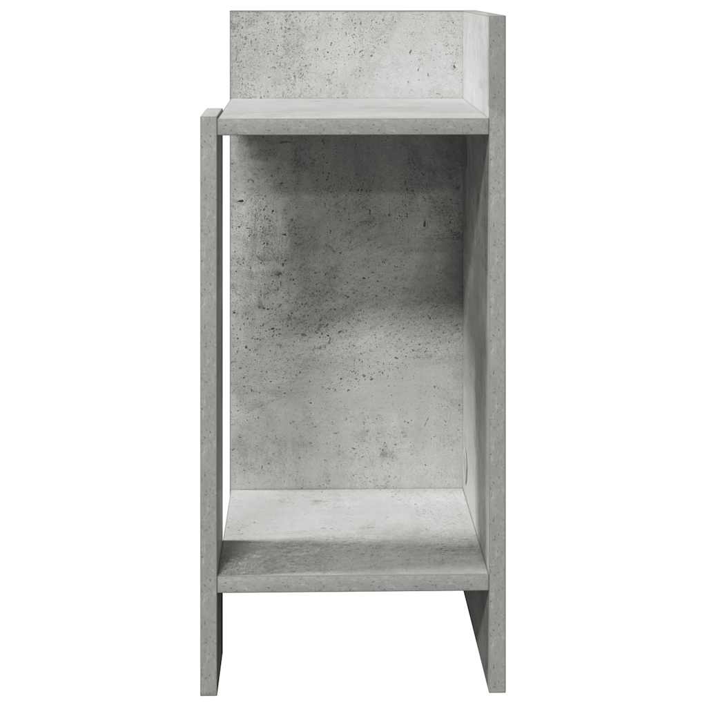 Mese laterale 2 buc cu raft beton gri 25,5x27x60 cm