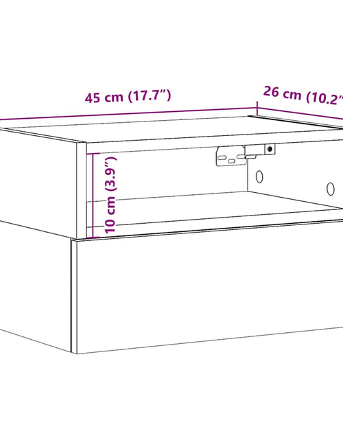 Загрузите изображение в средство просмотра галереи, Noptiere de perete, 2 buc., alb, 45x26x28,5 cm
