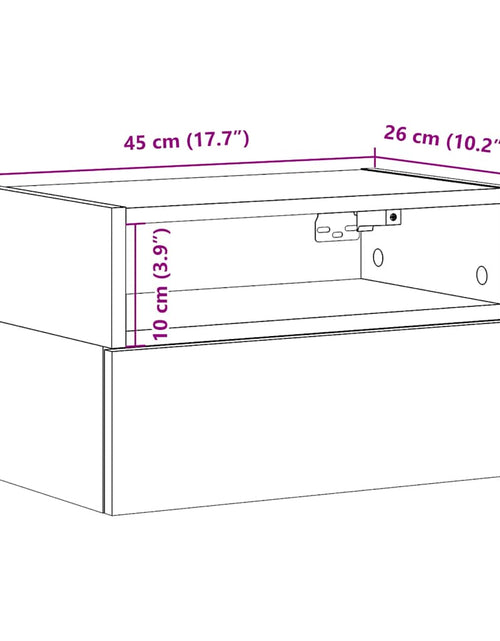 Загрузите изображение в средство просмотра галереи, Noptieră de perete, gri beton, 45x26x28,5 cm
