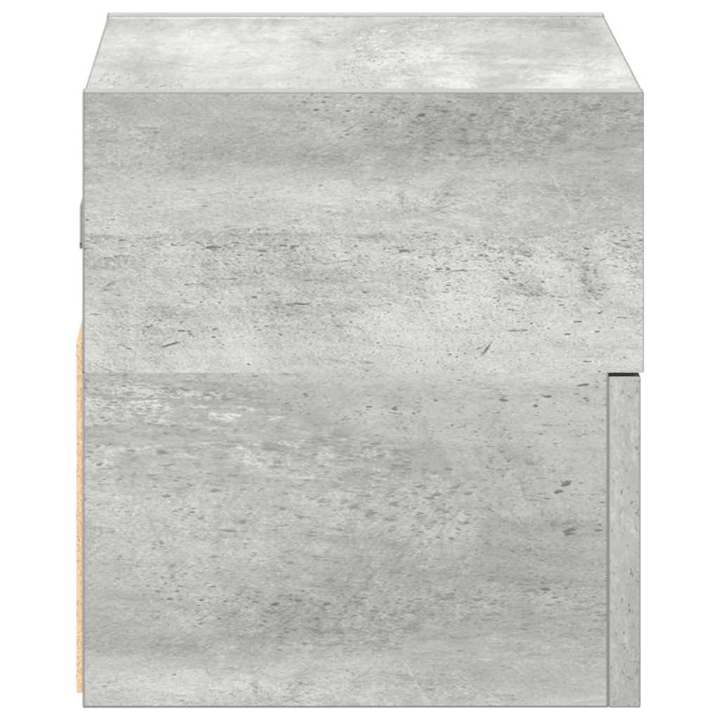 Noptiere de perete, 2 buc., gri beton, 45x26x28,5 cm