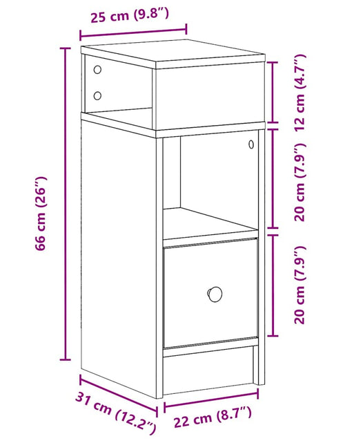 Загрузите изображение в средство просмотра галереи, Noptiera cu sertar Stejar Sonoma 25x31x66 cm
