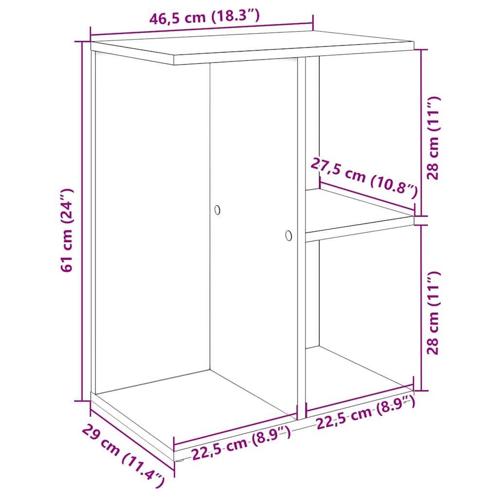 Noptiera Stejar Sonoma 46,5x29x61 cm Lemn prelucrat