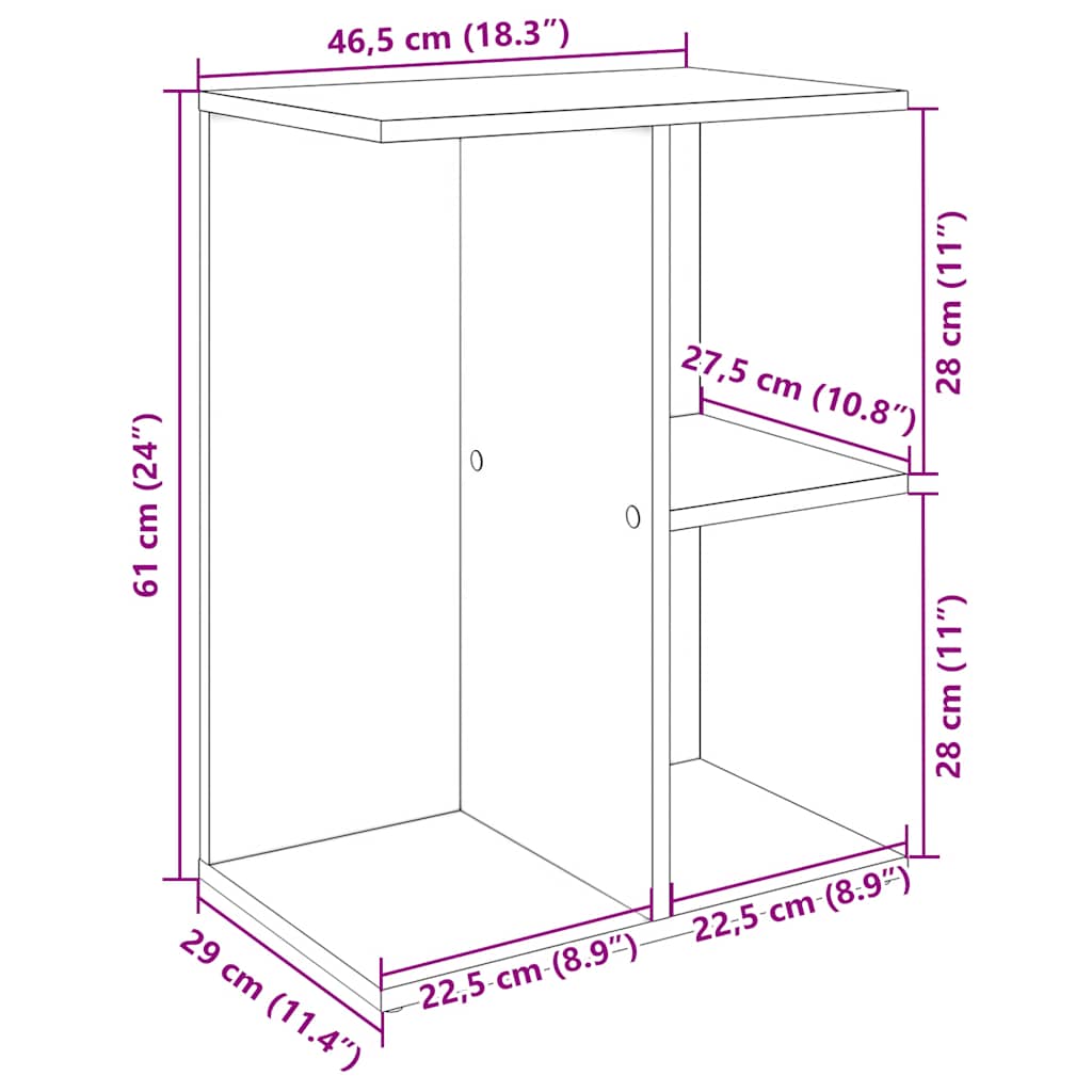 Noptiere 2 buc Stejar Sonoma 46,5x29x61 cm Lemn prelucrat