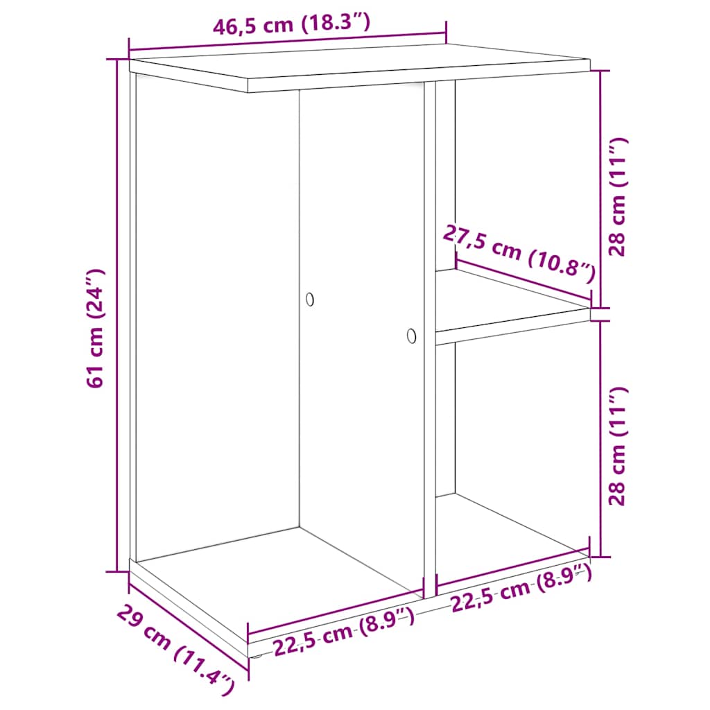 Noptiera gri Sonoma 46,5x29x61 cm lemn prelucrat