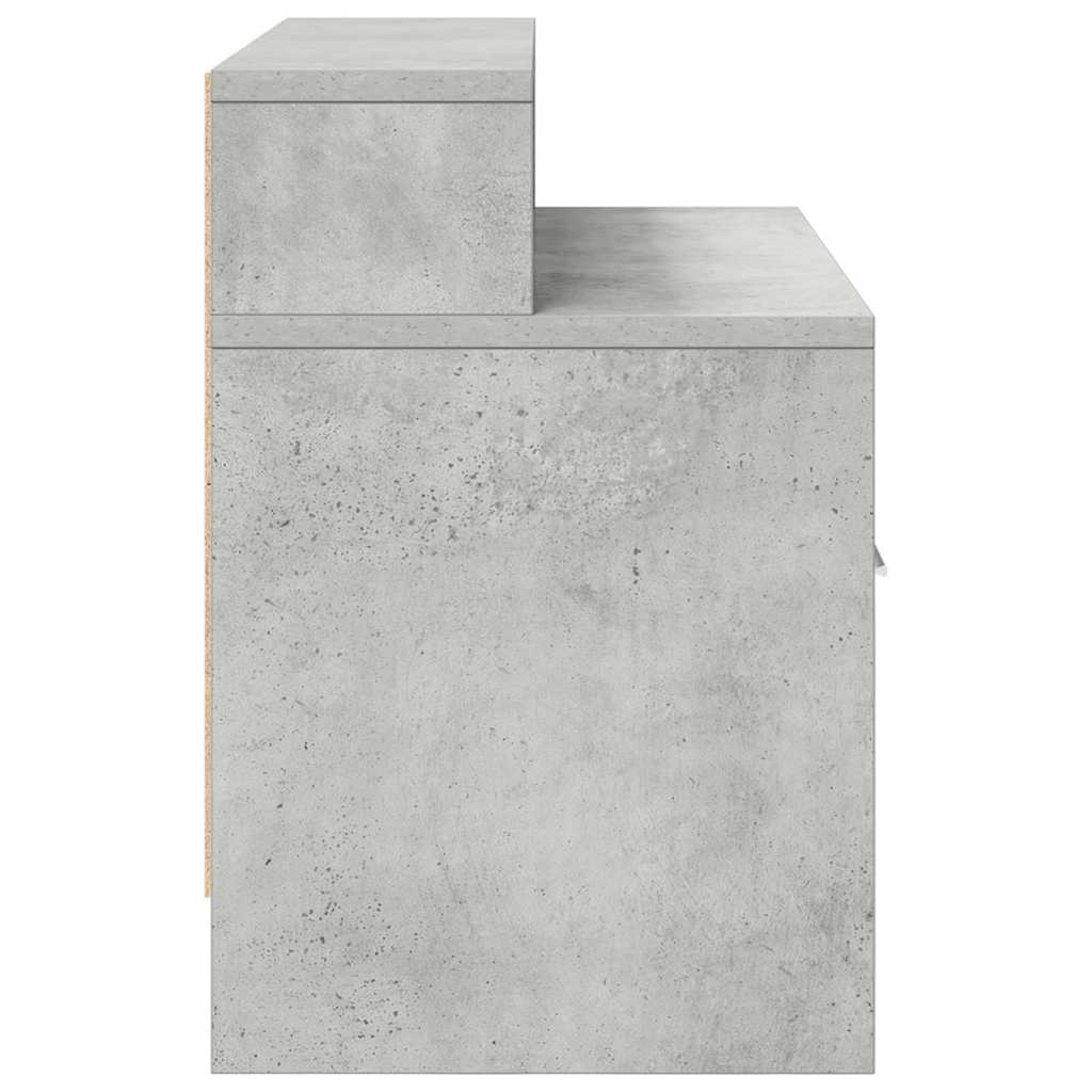 Noptiera cu sertar gri beton 51x31x47 cm