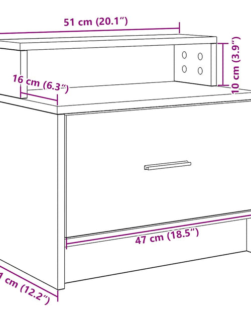 Încărcați imaginea în vizualizatorul Galerie, Noptiere cu sertar 2 buc stejar afumat 51x31x47 cm
