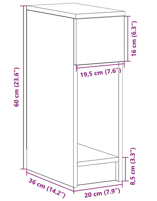 Загрузите изображение в средство просмотра галереи, Noptiera cu sertar alb 20x36x60 cm
