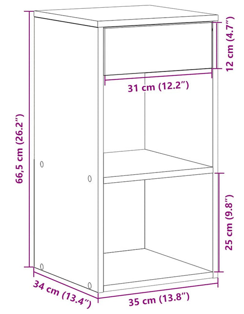 Загрузите изображение в средство просмотра галереи, Noptiera cu sertar Stejar Sonoma 35x34x66,5 cm
