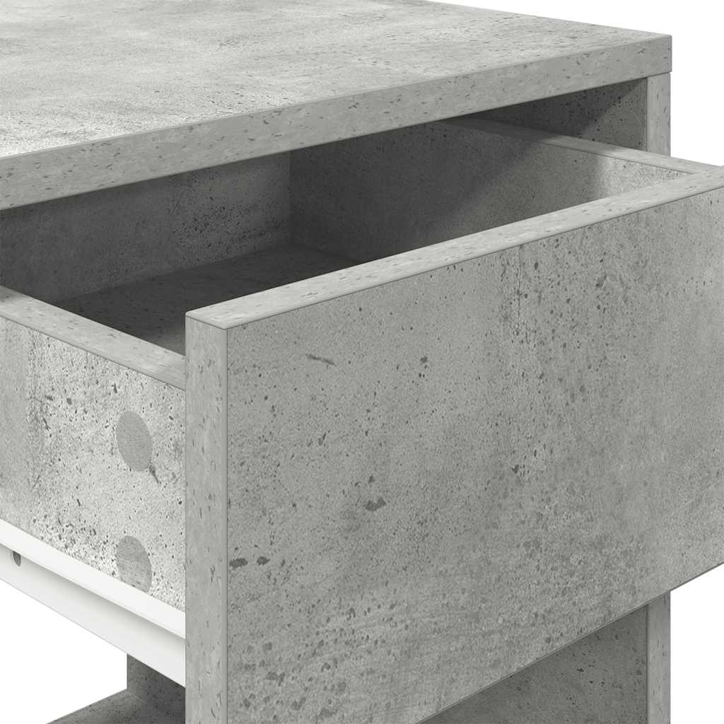 Noptiere cu sertar 2 buc gri beton 35x34x66,5 cm