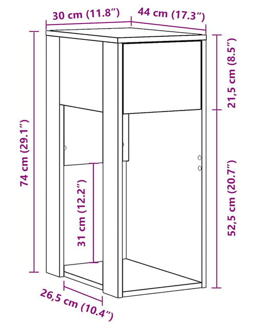 Încărcați imaginea în vizualizatorul Galerie, Suport turn computer cu sertar gri beton 30x44x74 cm
