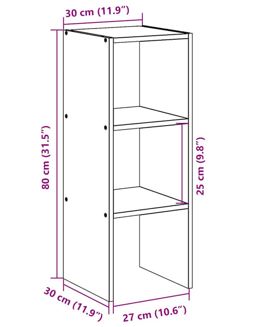 Загрузите изображение в средство просмотра галереи, Bibliotecă stivuabilă, alb, 30x30x80 cm, din lemn prelucrat
