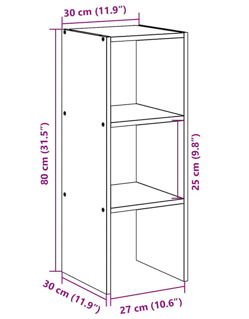 Загрузите изображение в средство просмотра галереи, Bibliotecă stivuabilă, lemn vechi 30x30x80 cm, lemn prelucrat

