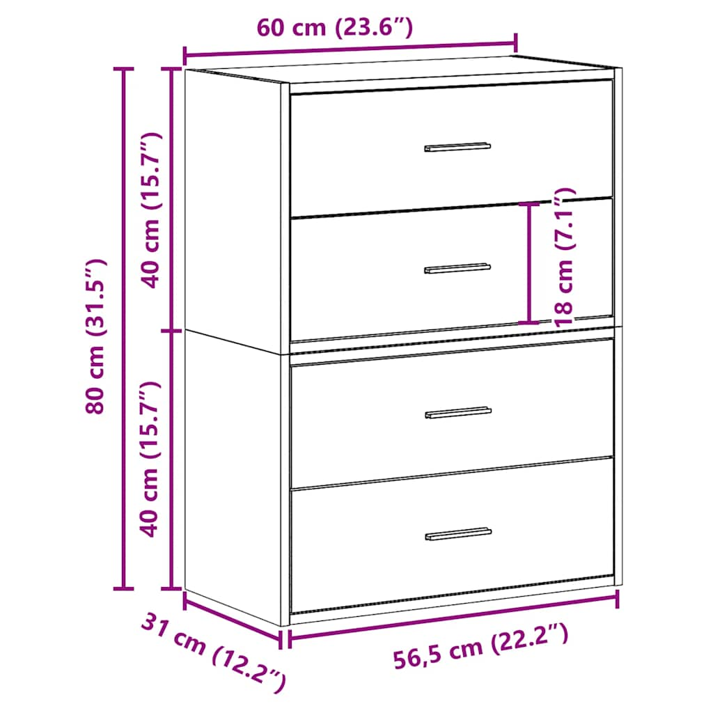 Dulapuri cu 2 sertare 2 buc Alb 60x31x40 cm Lemn prelucrat