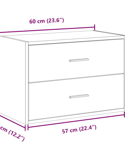 Încărcați imaginea în vizualizatorul Galerie, Dulap cu 2 sertare Gri Sonoma 60x31x40 cm Lemn prelucrat
