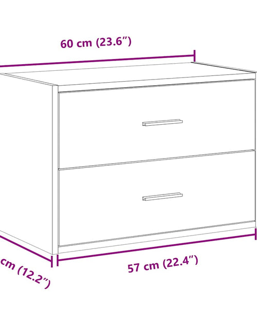 Загрузите изображение в средство просмотра галереи, Dulap cu 2 sertare din stejar maro 60x31x40 cm lemn prelucrat
