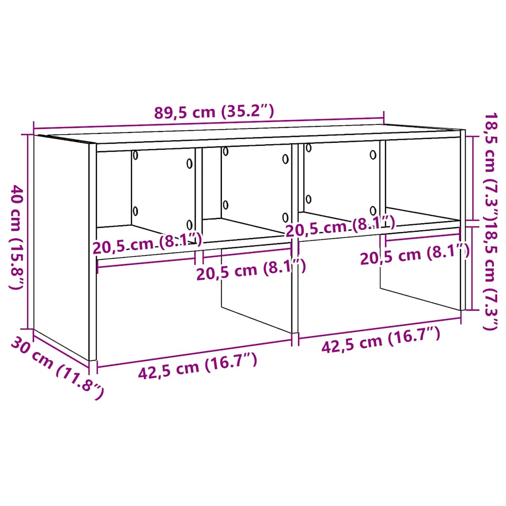 Suport pantofi stivuibil alb 89,5x30x40 cm